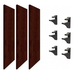 Kit 3 Prateleiras 60x25 + 6 Suportes em Pp Chocolate Linha Studio Brasforma K3sc60x25x1.5uv - 2