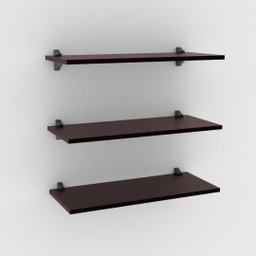 Kit 3 Prateleiras 60x25 + 6 Suportes em Pp Chocolate Linha Studio Brasforma K3sc60x25x1.5uv - 1