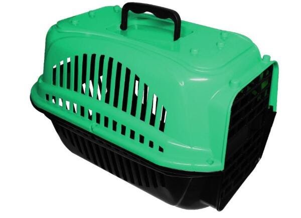 Caixa De Transporte De Gatos Cachorros Tamanho N1 - Verde - 1