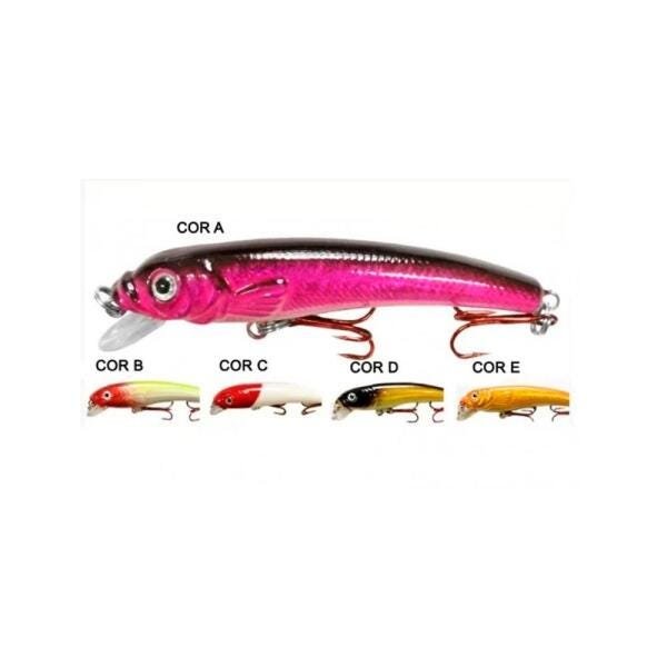 Isca Artificial Traíra / Robalo 9,8cm Meia-Água LQ-4006 - Albatroz, Tamanho: COR E - 1