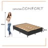 Cama Box Casal Confort Acabamento Suede Pés de Madeira - Preto - 10