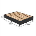 Ver imagem 3 de Cama Box Casal Confort Acabamento Suede Pés de Madeira - Preto