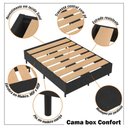 Ver imagem 2 de Cama Box Casal Confort Acabamento Suede Pés de Madeira - Preto