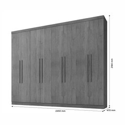 Guarda Roupa New Premium 8 Portas 4 Gavetas 8 Prateleiras - Benetil - 4