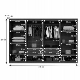 Guarda Roupa New Premium 8 Portas 4 Gavetas 8 Prateleiras - Benetil - 5