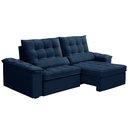 Ver imagem 1 de Sofá Retrátil Reclinável para Sala 3 Lugares 250cm Maresi F04 Veludo Azul - Lyam Decor