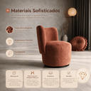 Ver imagem 5 de Poltrona Orgânica Lia Giratória Boucle Redonda Luxo Moderna p/ Penteadeira Sala Espera Recepção: Ter
