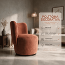 Ver imagem 3 de Poltrona Orgânica Lia Giratória Boucle Redonda Luxo Moderna p/ Penteadeira Sala Espera Recepção: Ter
