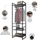 Ver imagem 3 de Closet Guarda-roupa Industrial Modulado 210x70cm Blind F01 Preto - Lyam Decor