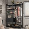 Kit 02 Closets Guarda-Roupa Industrial Modulado 02 Gavetas 210x70 cm Blind F01 Preto - Lyam Decor - 2