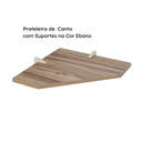 Ver imagem 2 de Kit 3 Prateleiras de Canto 30x30 Mdp Ebano com Suportes