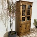 Ver imagem 3 de Cristaleira Rústica de Madeira Duas Portas com Vidro - Steam: Steam