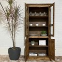 Ver imagem 4 de Cristaleira Rústica de Madeira Duas Portas com Vidro - Steam: Steam