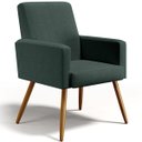 Ver imagem 3 de Kit 2 Poltronas Decorativas para Sala Estar Maria W01 Pés Palito Linho Verde Musgo - Lyam Decor