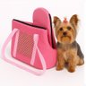 Bolsa Mochila de Transporte Dobravel para Pet Gato Cachorro Cor Rosa Compacta para Viagem Carro Pass - 4