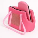 Ver imagem 1 de Bolsa Mochila de Transporte Dobravel para Pet Gato Cachorro Cor Rosa Compacta para Viagem Carro Pass