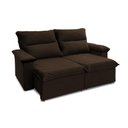 Ver imagem 4 de Sofá Retrátil Reclinável Paris 1,50m Suede Velut Marrom Molas Ensacadas - King House
