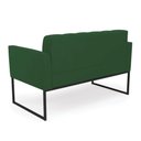 Ver imagem 4 de Kit 1 Sofá Namoradeira e 1 Poltrona Elisa Veludo Verde Base Metálica Industrial Preto - D'Rossi