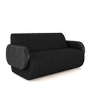 Ver imagem 1 de Sofá Decorativo Living Sala de Estar Bornéu 148cm Pés de Madeira Pu/veludo Preto G33 - Gran Belo