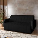 Ver imagem 3 de Sofá Decorativo Living Sala de Estar Bornéu 148cm Pés de Madeira Pu/veludo Preto G33 - Gran Belo
