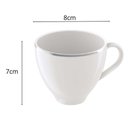 Ver imagem 3 de Jogo 6 Xícaras de Café com Pires Porcelana 100ml Tramontina Atena Branca Mesa Posta Chá