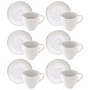Ver imagem 1 de Jogo 6 Xícaras de Café com Pires Porcelana 100ml Tramontina Atena Branca Mesa Posta Chá