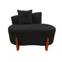 Ver imagem 3 de Namoradeira Sofá Feijão Luna 100cm Orgânica Bouclé Preto