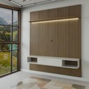 Ver imagem 6 de Painel para Tv até 75 Polegadas Colombo 1 Porta com Led Ripado 3d Pinho/off White - Panorama Móveis