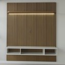 Ver imagem 5 de Painel para Tv até 75 Polegadas Colombo 1 Porta com Led Ripado 3d Pinho/off White - Panorama Móveis