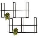Ver imagem 1 de Kit 02 Prateleiras Decorativas Industrial Multiuso 135cm Design D01 Preto - Lyam Decor