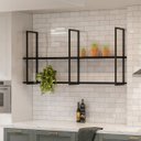 Ver imagem 2 de Kit 02 Prateleiras Decorativas Industrial Multiuso 135cm Design D01 Preto - Lyam Decor