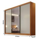 Ver imagem 3 de Guarda Roupa Casal Lôgan Plus 3 Portas 1 com Espelho 4 Gavetas Cinamomo Fendi - Novo Horizonte