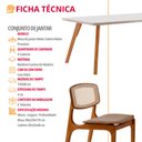 Ver imagem 5 de Sala de Jantar Mesa Malta 120cm Tampo Laqueado com Vidro Canto Moeda e 4 Cadeiras Malta Premium
