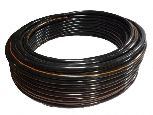 Mangueira Preta Plástica Marcação Laranja 1" rolo 50 metros - Bruning, Opção: Preto, Tamanho: - 3