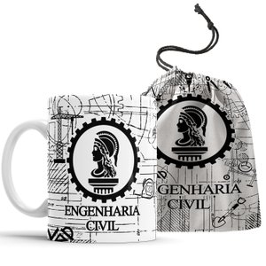 Caneca Engenharia Civil com Saquinho