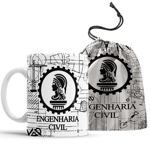 Caneca Engenharia Civil com Saquinho