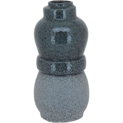 Vaso Decorativo Enfeite Casa Cerâmica 32x15x15cm Cinza