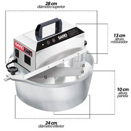Panela Misturadora Automática Elétrica 4l para Doces e Salgados Saro Bivolt Cinza - 3