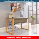 Ver imagem 2 de Mesa Escritório P25 Tub Pandin 170 Cm (larg) X 70 Cm (prof) Tampo Mdp Noce Pé Aço Tubular Laranja
