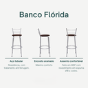 Ver imagem 3 de Kit 4 Banquetas para Balcão Flórida Prata Bistrô Ilhas Cozinha Gourmet Bares