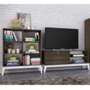 Ver imagem 1 de Conjunto Rack para TV 55 Polegadas e Estante Baixa Ares Espresso Móveis