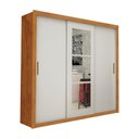 Ver imagem 2 de Guarda-Roupa Casal com Espelhos 3 Portas de Correr e 4 Gavetas 186cm Multimóveis CR35572 Madeirado/