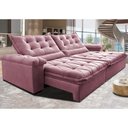 Ver imagem 1 de Sofá Retrátil e Reclinável 2,75m Cama inBox Big Fresh com SoftGel D40 Velupluma Rose