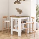 Ver imagem 2 de Bancada Mesa de Cozinha 90x90cm América Yescasa Branco/Mel