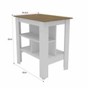 Ver imagem 3 de Bancada Mesa de Cozinha 90x90cm América Yescasa Branco/Mel