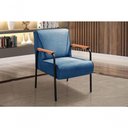 Ver imagem 4 de Poltrona Jade Decorativa em Linho Azul 330 com Braços Bella Decor