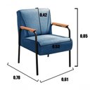 Ver imagem 3 de Poltrona Jade Decorativa em Linho Azul 330 com Braços Bella Decor
