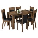 Ver imagem 2 de Conjunto Sala de Jantar Mesa Tampo de Vidro 6 Cadeiras Rustic/preto Zoe Madesa