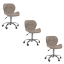 Ver imagem 1 de Cadeira Office Eiffel Slim Oficial Giratória - Bege - 3