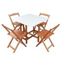 Ver imagem 6 de Conjunto Prático Mesa e 4 Cadeiras Dobrável Mel Tampo Branco, Lindo, Bar, Lozinha, Lazer, Etc.